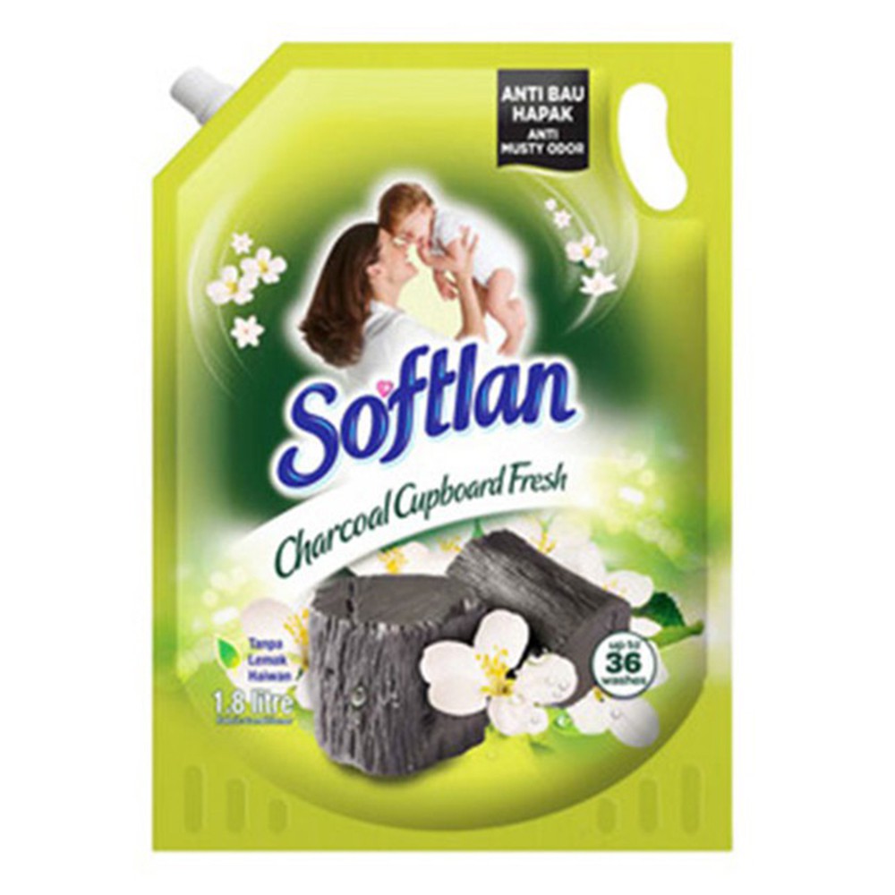 Softlan Charcoal Cupboard Fresh Fabric Softener 1.8L Refill Softlan Charcoal Cupboard Fresh Fabric Softener 1.8L Refill