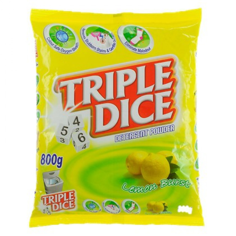 Triple Dice Detergent Powder 800g (Lemon Burst/Floral Fantasy)