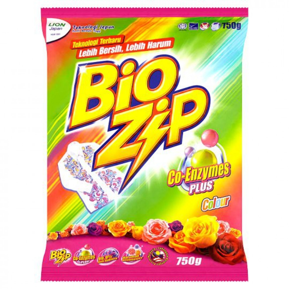 Bio Zip Detergent Powder 750g (Colour/Floral/Parfum Bouquet)