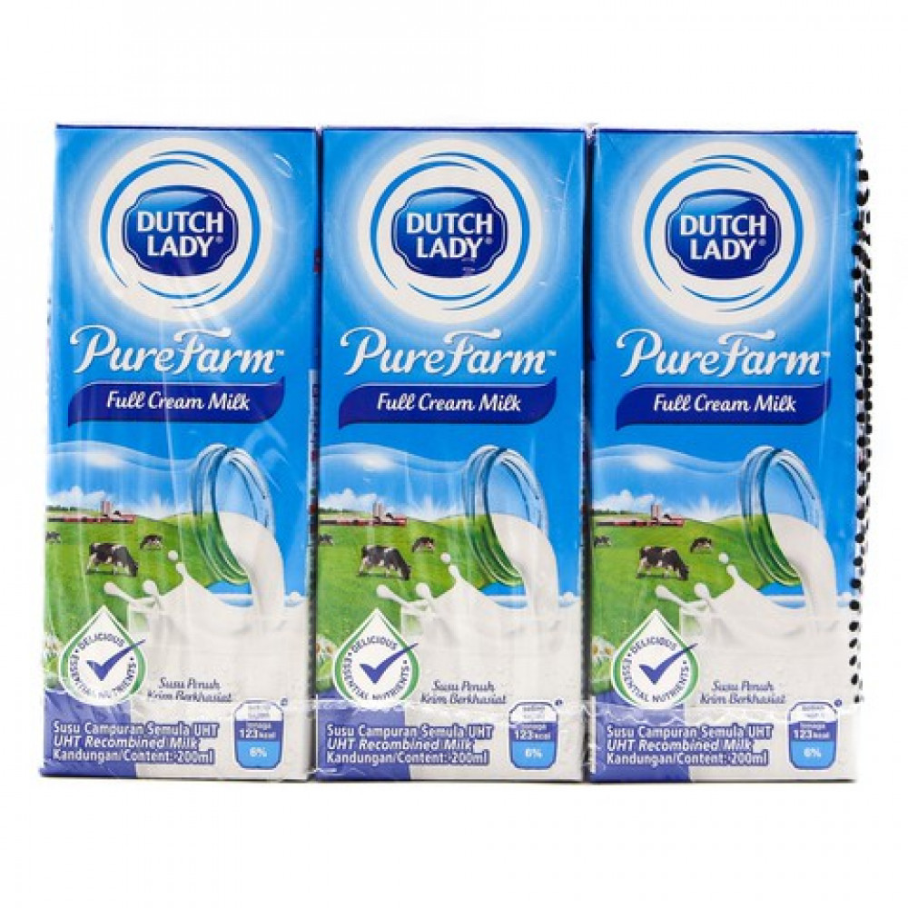 Dutch Lady Full Cream Milk (6x200ml/900ml/1L)