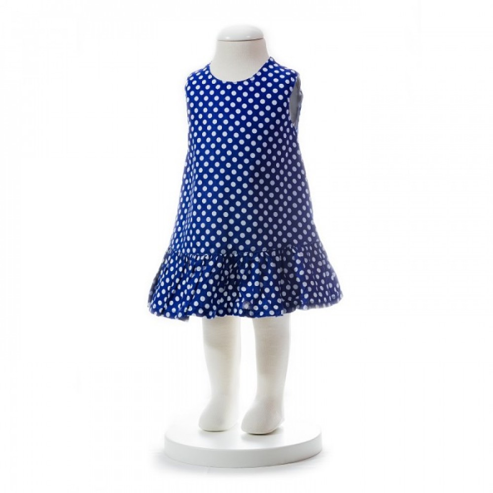 BABY GIRLS SUMMER STYLE BLUE POLKA DOT DRESS BABY GIRLS SUMMER STYLE BLUE POLKA DOT DRESS
