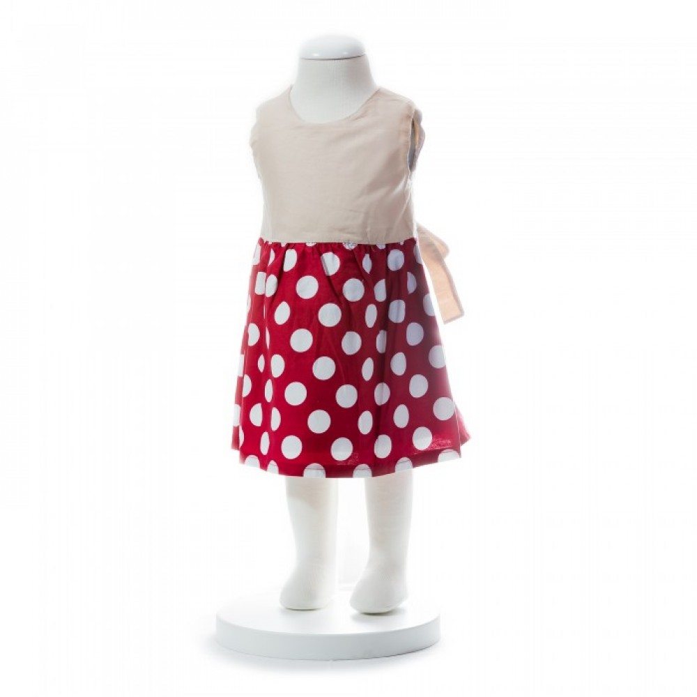 BABY GIRLS SUMMER STYLE RIBBON RED POLKA DOT DRESS BABY GIRLS SUMMER STYLE RIBBON RED POLKA DOT DRESS