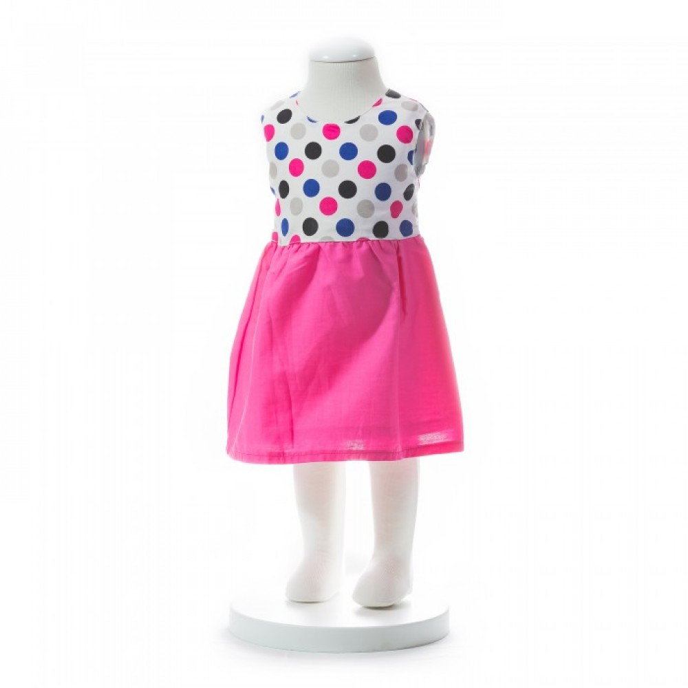 BABY GIRLS SUMMER STYLE RIBBON PINK POLKA DOT DRESS BABY GIRLS SUMMER STYLE RIBBON PINK POLKA DOT DRESS