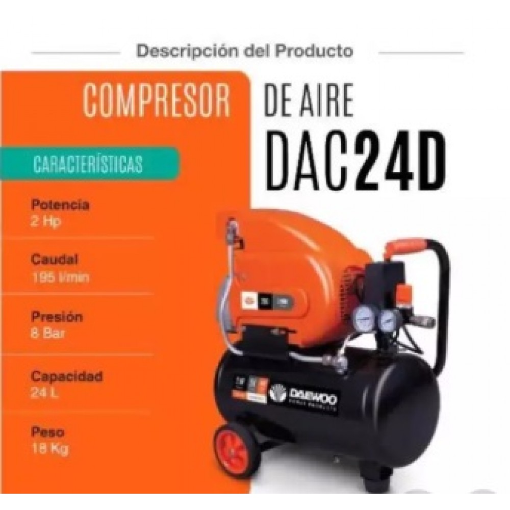 DAEWOO 2HP 24LIT AIR COMPRESSOR (DAC24D)
