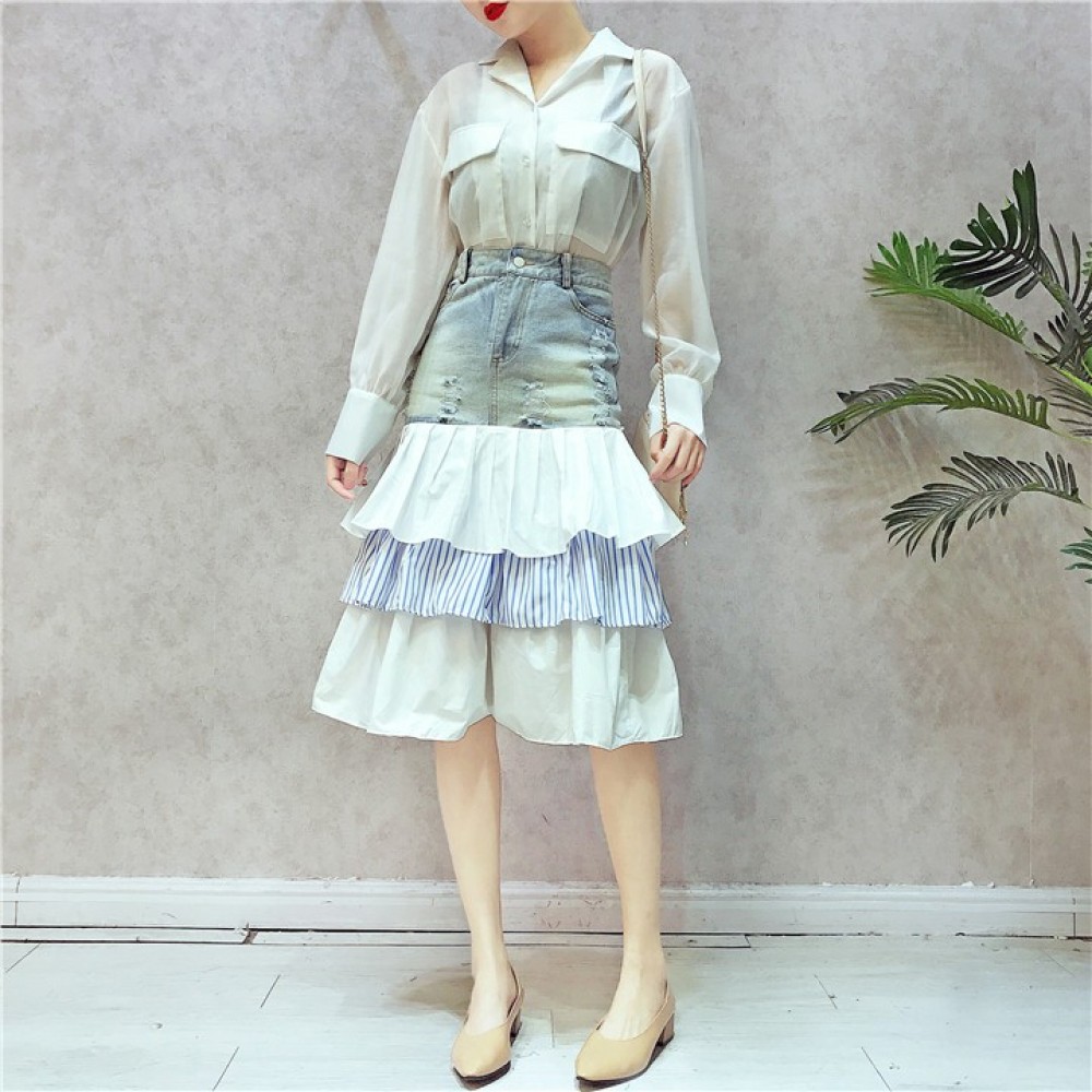 Layer Jeans Skirts HongKong Style Layer Jeans Skirts HongKong Style
