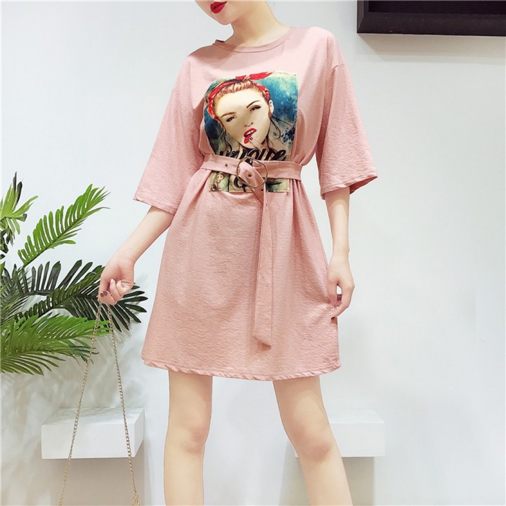 HongKong loose solid color Dresses-T HongKong loose solid color Dresses-T