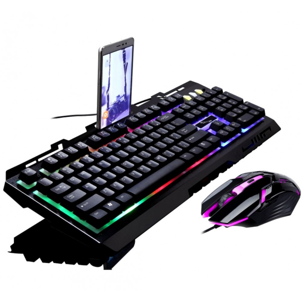 G700 RGB Gaming Keyboard with Mouse Combo Mechanical Feel Rainbow LED