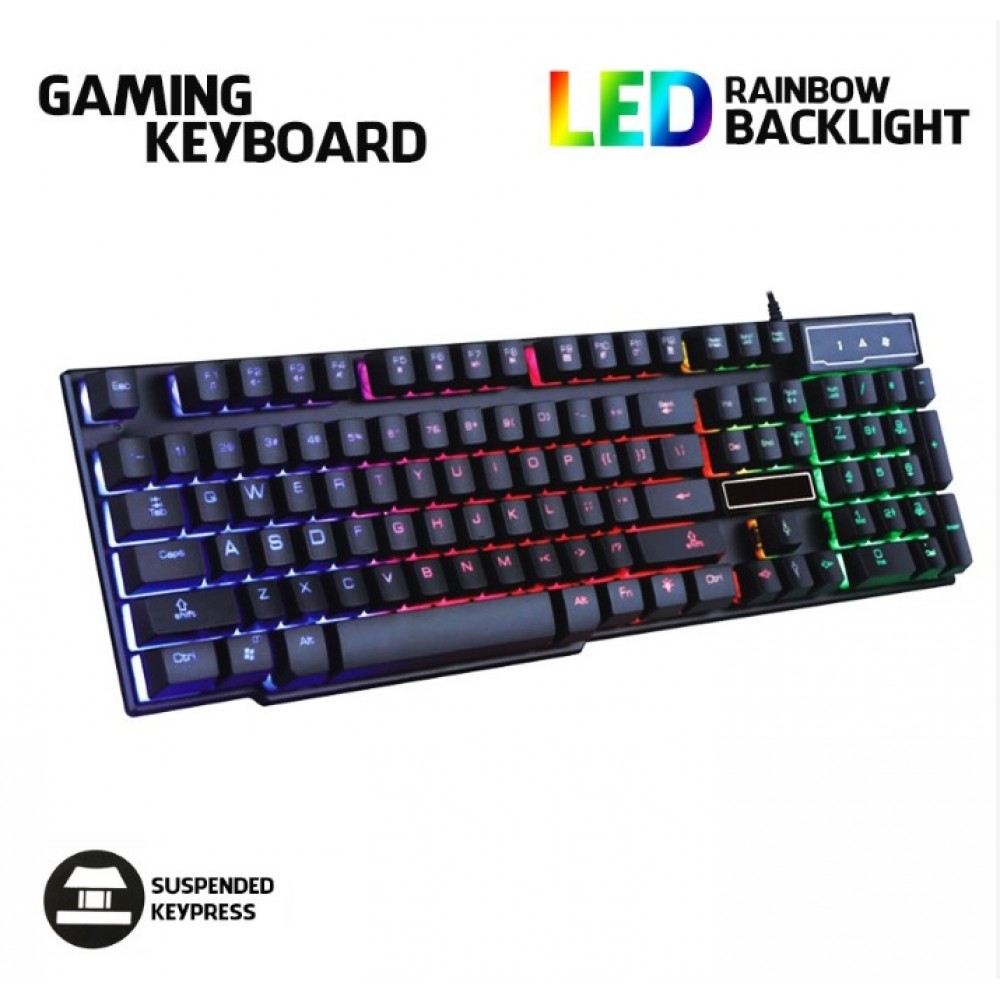 Gaming Keyboard Rainbow RGB Colour LED V8 E-Sports