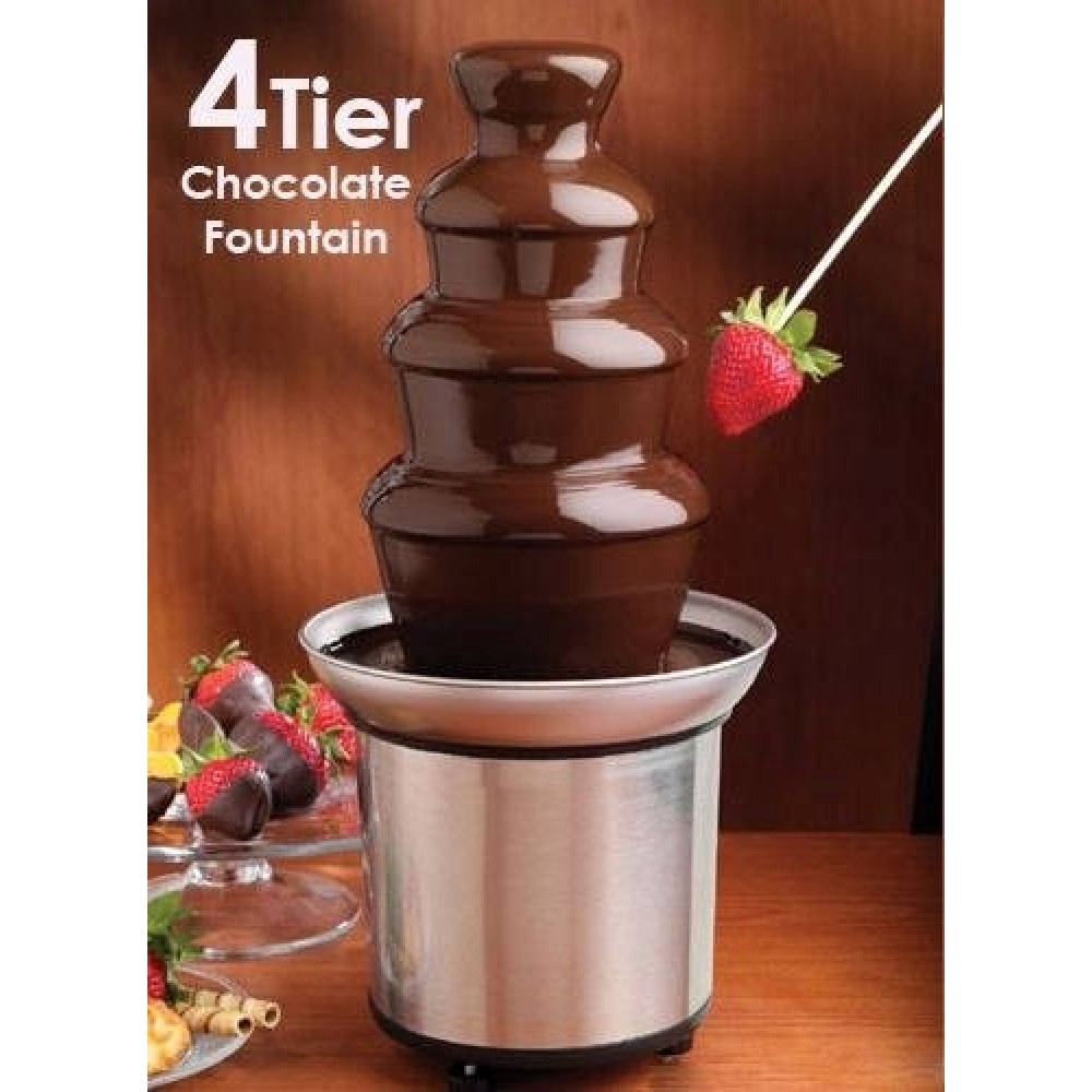 4-Tier Capacity Stainless Steel Chocolate Fondue Fountain 4-Tier Capacity Stainless Steel Chocolate Fondue Fountain