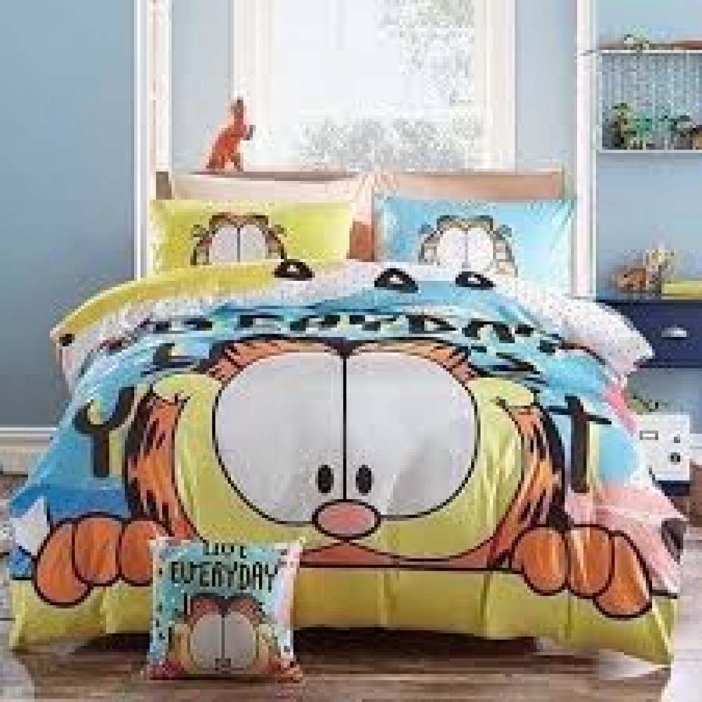 【Garfield - Queen Size】5 in 1 Bed Sheet set Cute Cartoon Design Fitted Bed Sheets ( Quil Cover: 80 x 90 ) 【Garfield - Queen Size】5 in 1 Bed Sheet set Cute Cartoon Design Fitted Bed Sheets ( Quil Cover: 80 x 90 )