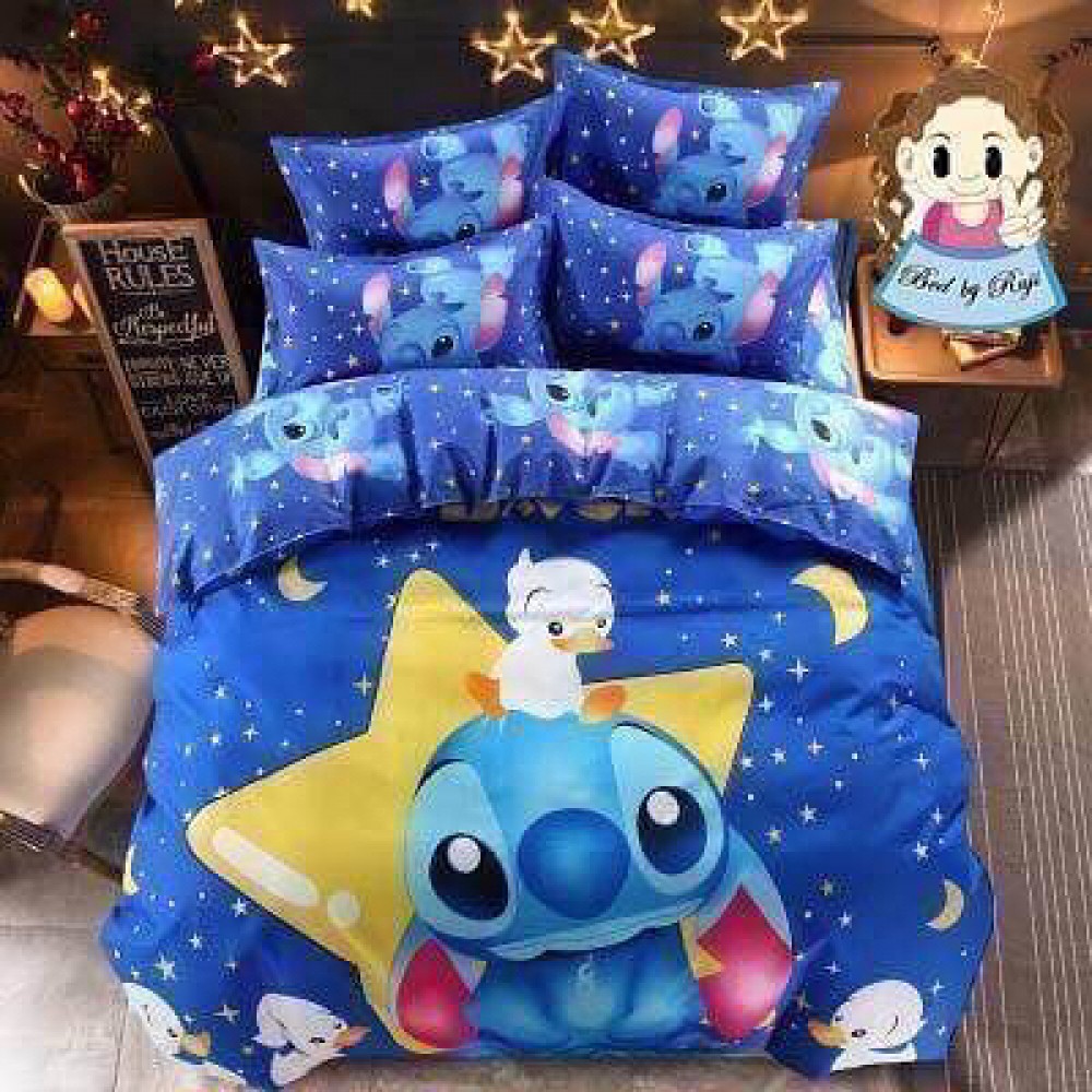 【Stitch - Queen Size】5 in 1 Bed Sheet set Cute Cartoon Design Premium High Quality Fitted Bed Sheets ( Quil Cover: 80 x 90 ) 【Stitch - Queen Size】5 in 1 Bed Sheet set Cute Cartoon Design Premium High Quality Fitted Bed Sheets ( Quil Cover: 80 x 90 )
