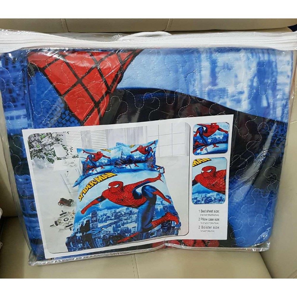Queen Size Spiderman 5 In 1 Bedding Set Bed Sheet
