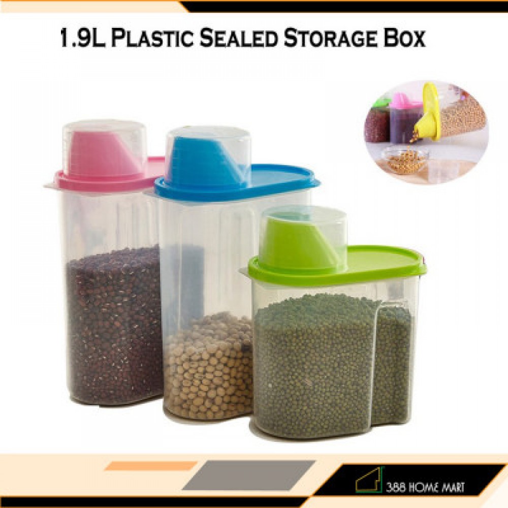 【1.9L - Small】 Plastic Sealed Storage Box Plastic Food Grain Cereal Flour Storage Box Dispenser Rice Container Sealed Tank 【1.9L - Small】 Plastic Sealed Storage Box Plastic Food Grain Cereal Flour Storage Box Dispenser Rice Container Sealed Tank