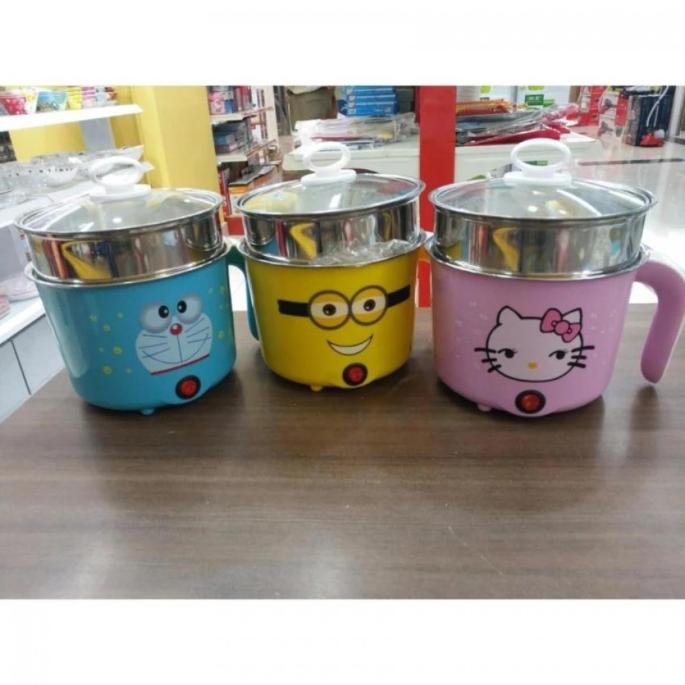 【Doraemon - Blue Colour】Multifunctional Mini Cooker Steam Hot Pot Electric Skillet 【Doraemon - Blue Colour】Multifunctional Mini Cooker Steam Hot Pot Electric Skillet
