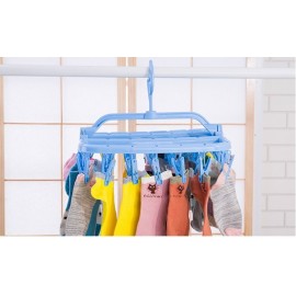 image of 32 Clip Drying Hanger Children's underwear home folding Baby Clothes Rod to dry socks - Random Colour