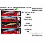 HINOMIYA HEAVY SINKING MINNOW PINTAIL 40G/60G