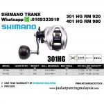 SHIMANO TRANX 301 HG & 401 HG, LEFT