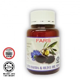 image of FARS HABBATUS SAUDA + OLIVE OIL SOFTGEL 500MG 60CAPS/ Minyak Black Seed + Zaitun