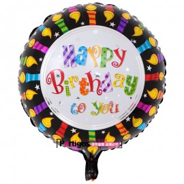 image of Happy Birthday Round 18inch Foil Balloons Helium Air Globos Balaos Gifts Decor