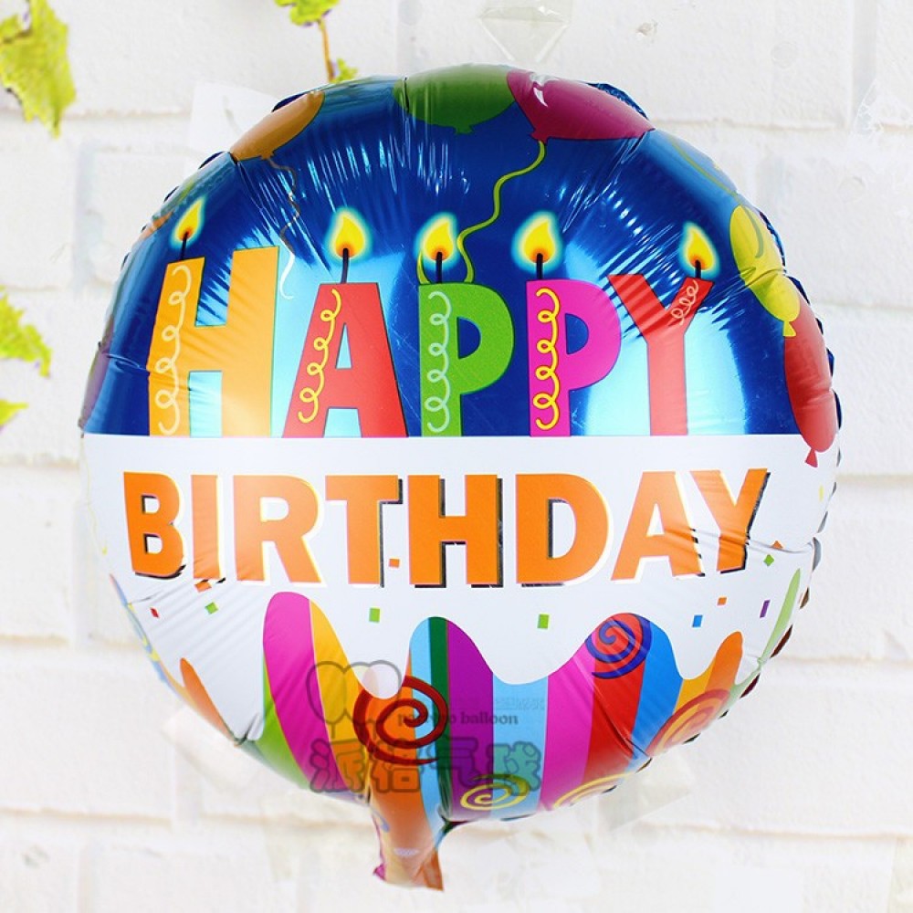 Happy Birthday Round 18inch Foil Balloons Helium Air Globos Balaos Gifts Decor (Design 2) Happy Birthday Round 18inch Foil Balloons Helium Air Globos Balaos Gifts Decor (Design 2)