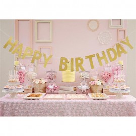 image of Happy Birthday Glitter Decor Celebrative Garland Bunting Banner Flag