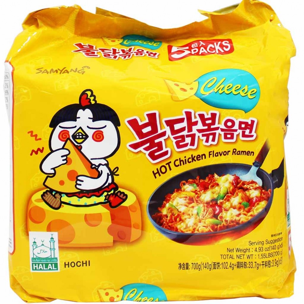 Samyang Cheese Hot Chicken Flavor Ramen 140g x (4+1) Samyang Cheese Hot Chicken Flavor Ramen 140g x (4+1)