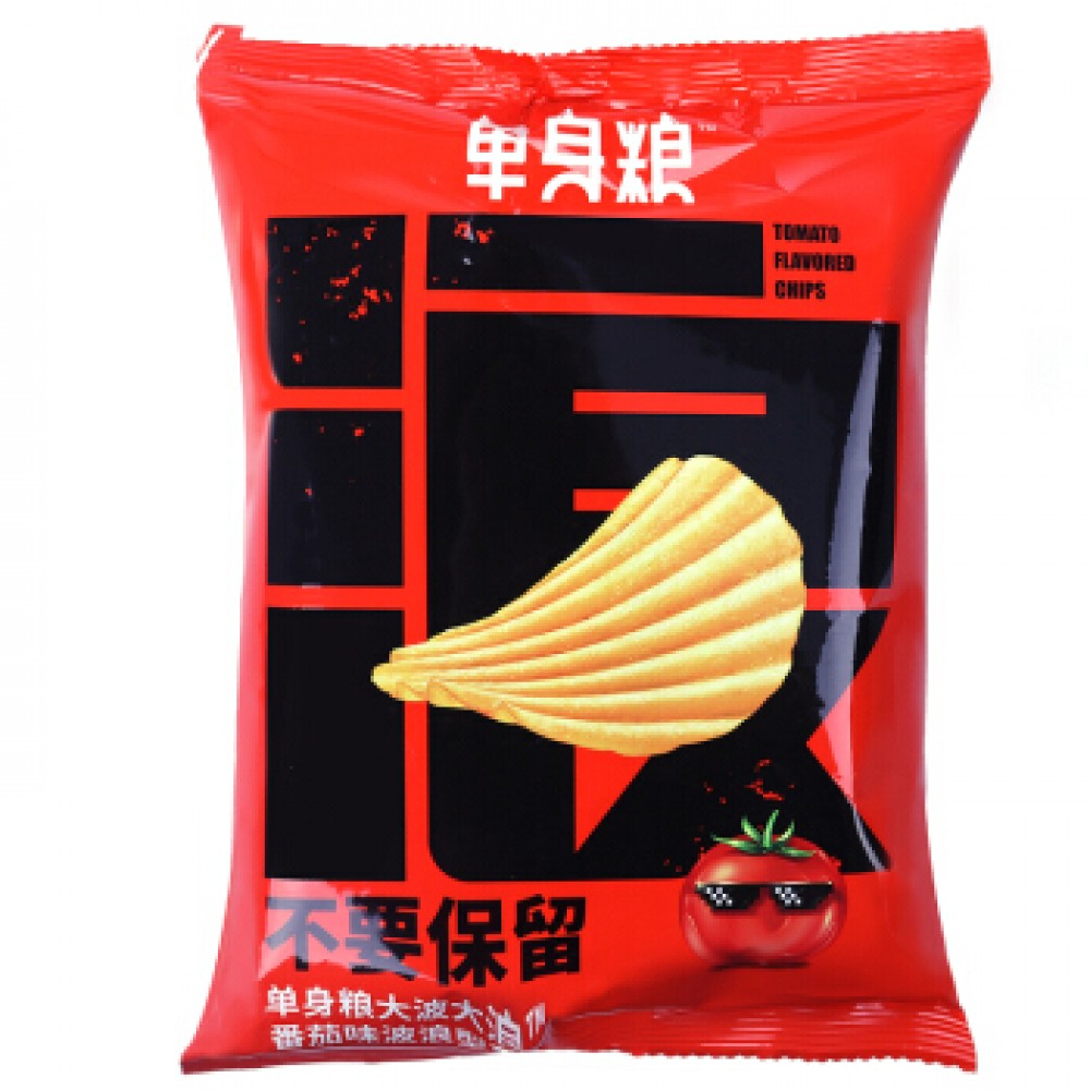 单身粮番茄味波浪型薯片50G 单身粮番茄味波浪型薯片50G