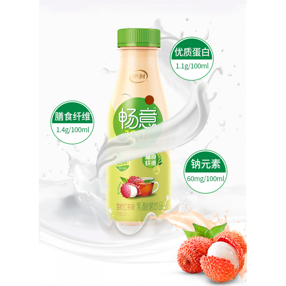 伊利畅意100%荔枝红茶味乳酸菌饮品330ML 伊利畅意100%荔枝红茶味乳酸菌饮品330ML