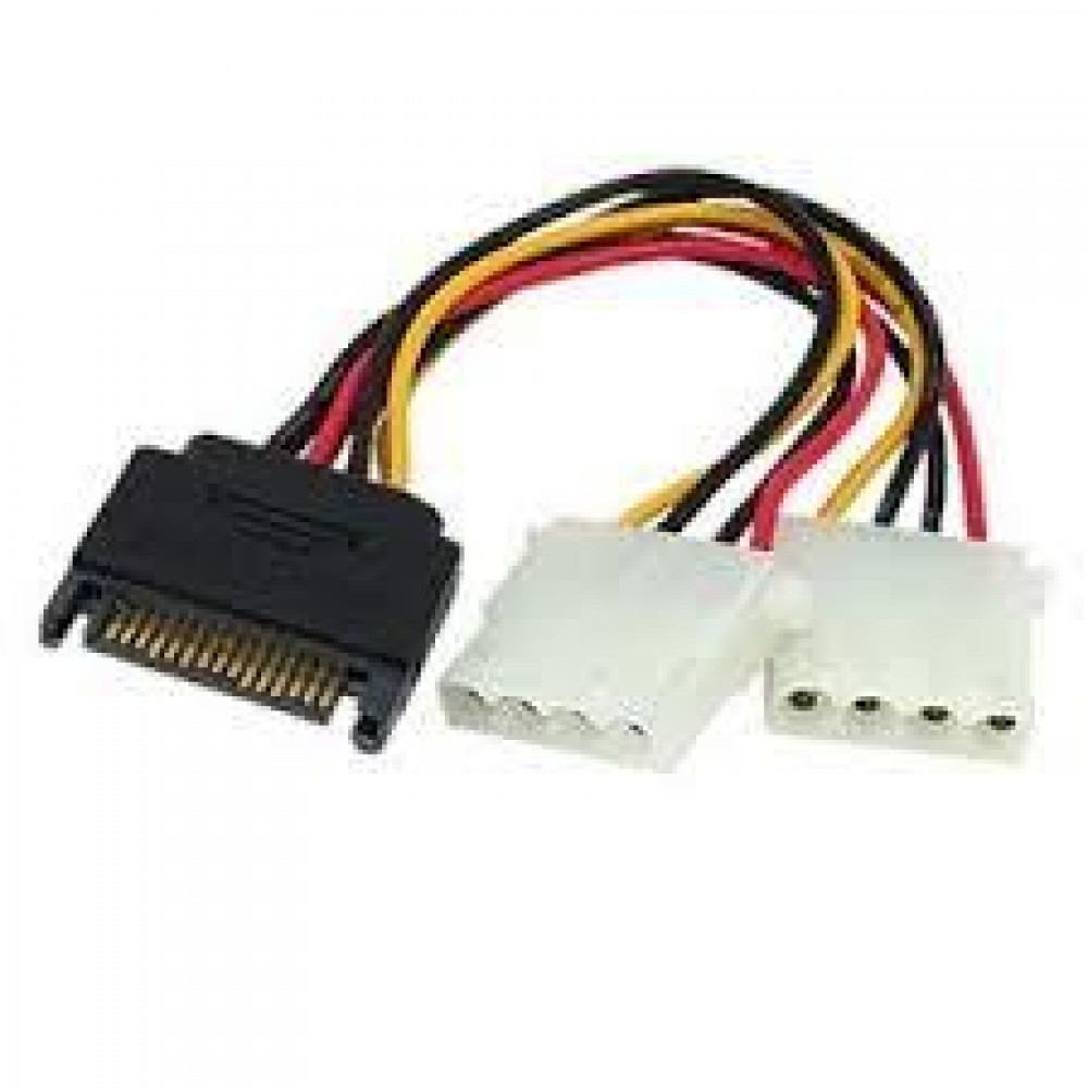 HIGH QUALITY MOLEX 4 PIN Y (F) TO SATA (M) POWER CABLE (S023) HIGH QUALITY MOLEX 4 PIN Y (F) TO SATA (M) POWER CABLE (S023)