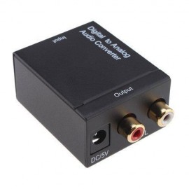 image of DIGITAL OPTICAL TOSLINK COAXIAL TO ANALOG RCA AUDIO CONVERTER (S025)