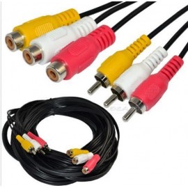 image of 1.5M 3 RCA male to female Audio Composite extension Video Cable (S097)