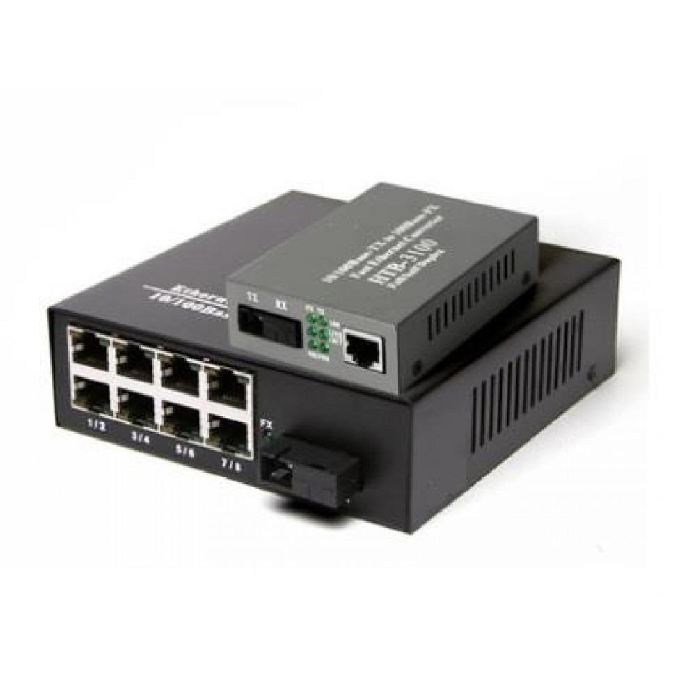 SM 10/ 100 Media Converter + 8 Port Fiber Switch (S124) SM 10/ 100 Media Converter + 8 Port Fiber Switch (S124)