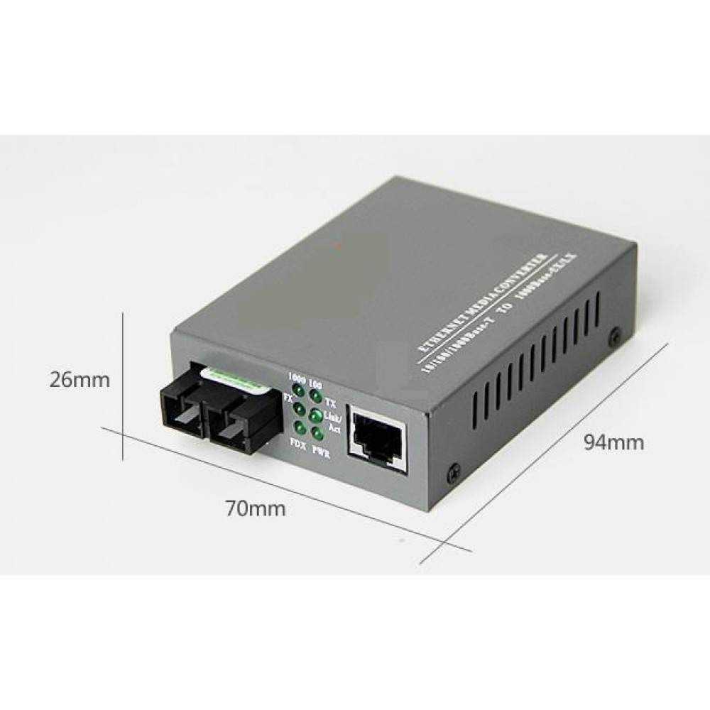 Single Mode Fiber to UTP Gigabit Media Converter 5V 20KM (S142) Single Mode Fiber to UTP Gigabit Media Converter 5V 20KM (S142)