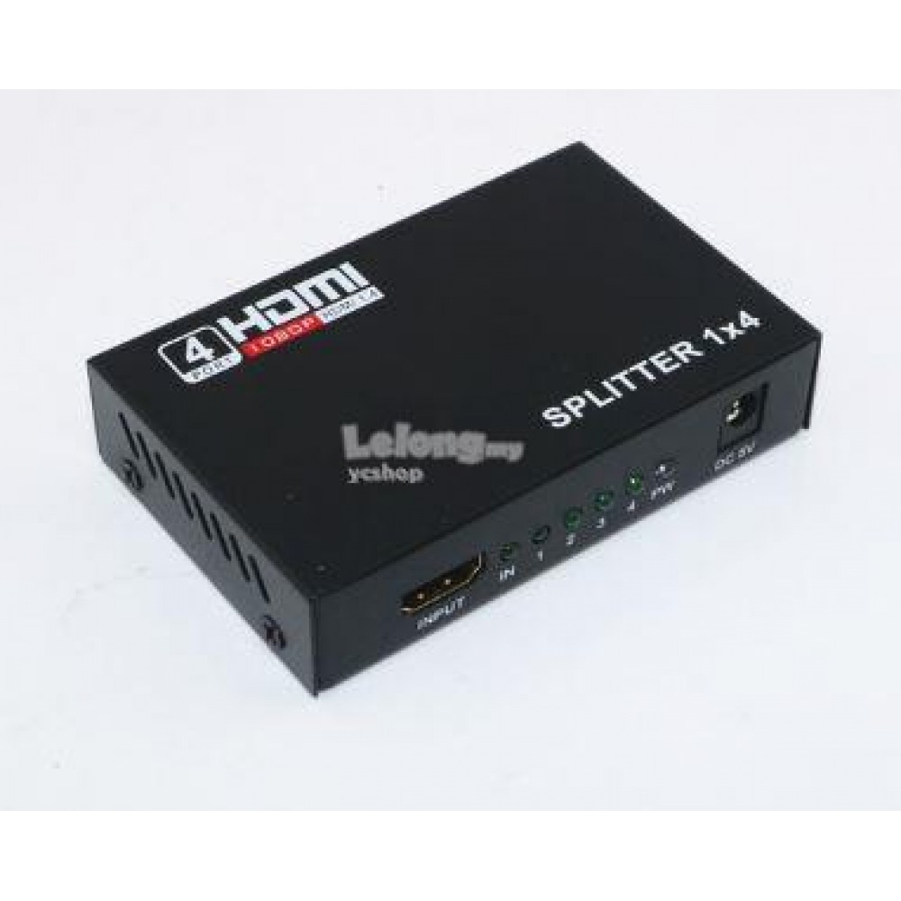 HDMI Splitter 1 to 4 + USB Power with 1080p & 3D Supported (S171) HDMI Splitter 1 to 4 + USB Power with 1080p & 3D Supported (S171)
