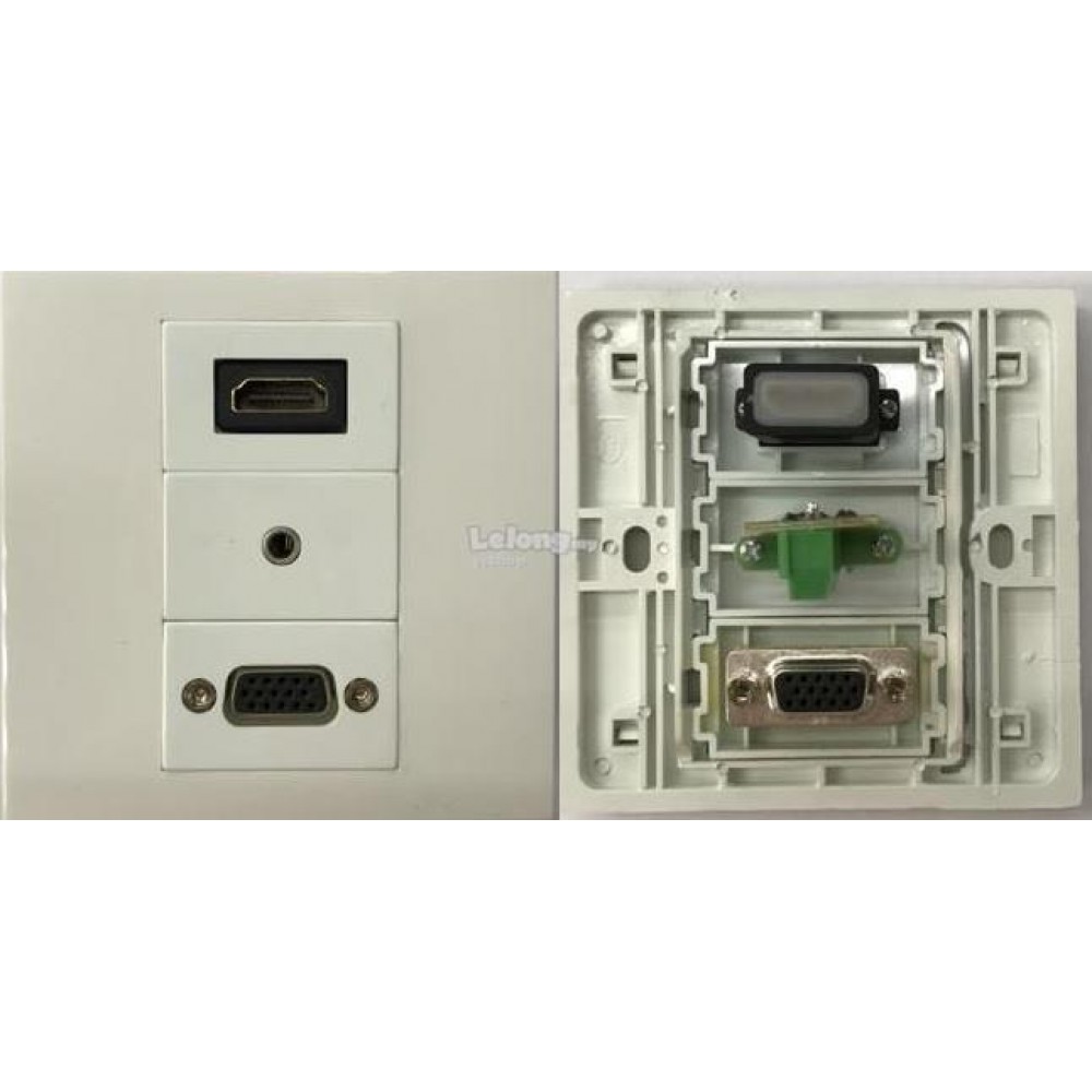 HDMI V2.0 VGA AUDIO FACE PLATE WALL PLATE (S190) HDMI V2.0 VGA AUDIO FACE PLATE WALL PLATE (S190)
