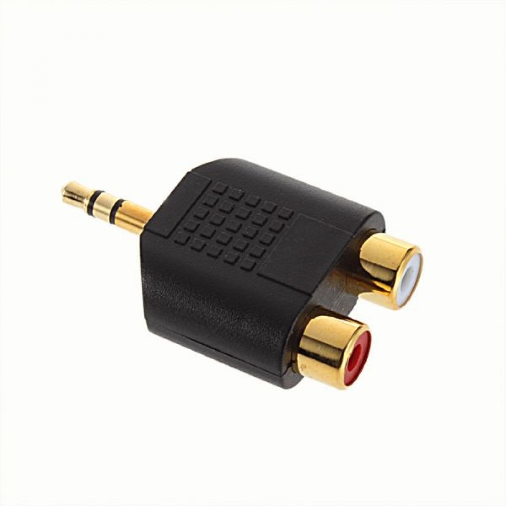 3.5mm Stereo Audio Male Plug To 2 RCA Female Y Splitter Adapter (S343) 3.5mm Stereo Audio Male Plug To 2 RCA Female Y Splitter Adapter (S343)