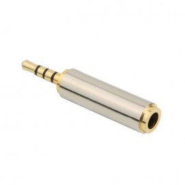 image of Gold 2.5mm Male to 3.5mm Female Stereo Audio Headphone Adapter (S369)