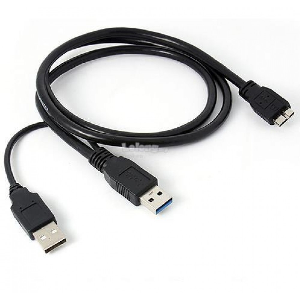 USB 3.0 Type A to Micro-B Dual Power Y Cable Hard Disk HDD 60CM (S398) USB 3.0 Type A to Micro-B Dual Power Y Cable Hard Disk HDD 60CM (S398)