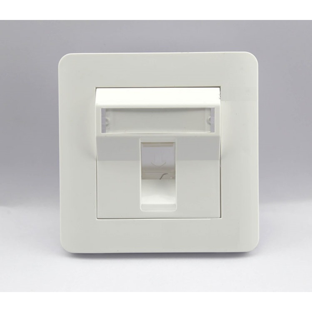 Single RJ45 Network Face Plate With Spring Cover (S436) Single RJ45 Network Face Plate With Spring Cover (S436)