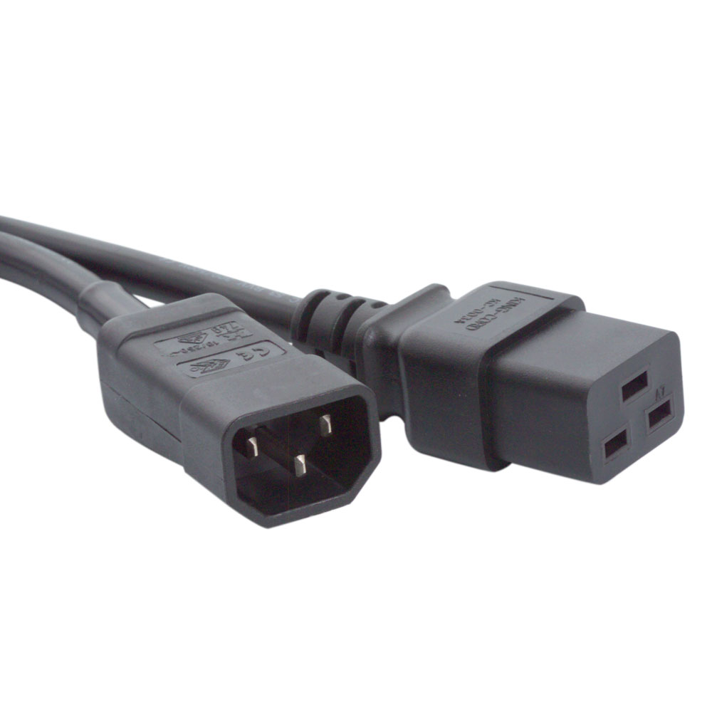 IEC C14 (M) to IEC C19 (F) 1.0mm Power Cord 2M (S490) IEC C14 (M) to IEC C19 (F) 1.0mm Power Cord 2M (S490)
