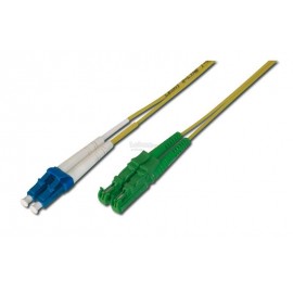 image of E2K/APC TO LC/UPC SINGLE MODE DUPLEX FIBER PATCH CABLE 20M (S487)