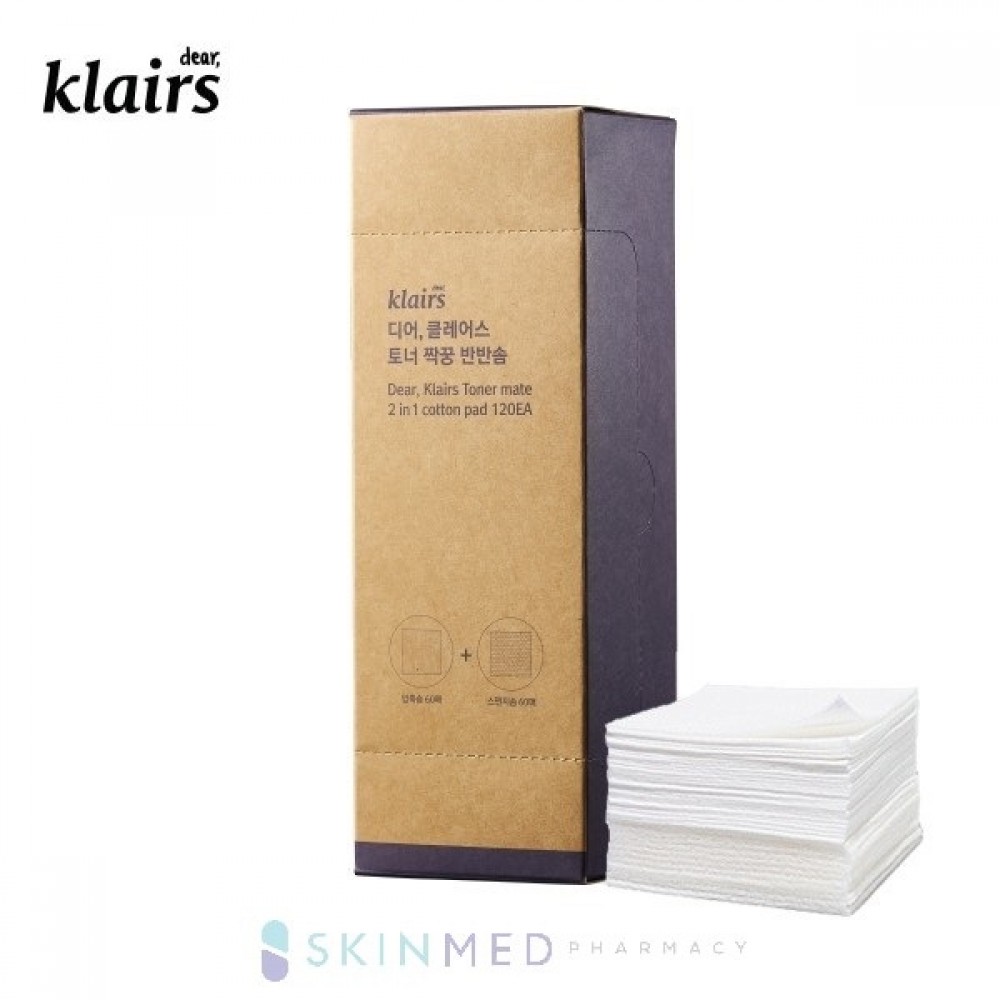 KLAIRS TONER MATE 2 IN 1 COTTON PAD 120EA