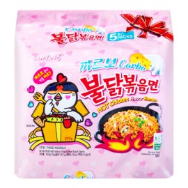 image of Korea Samyang Carbonara Hotpot Fried Spicy Chicken Noodle Ramen(130g x 5) - KN236