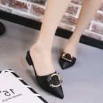 Small pointed toe flat with half a pair of slippers