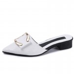Small pointed toe flat with half a pair of slippers