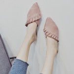 Pointed flat bottom cover half slippers