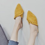 Pointed flat bottom cover half slippers