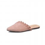 Pointed flat bottom cover half slippers