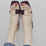 Low-heeled transparent sandals and slippers