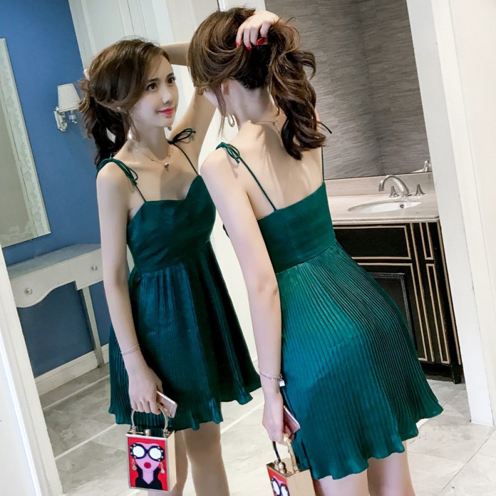 Waist strap pleated skirt sexy backless strapless dress Waist strap pleated skirt sexy backless strapless dress